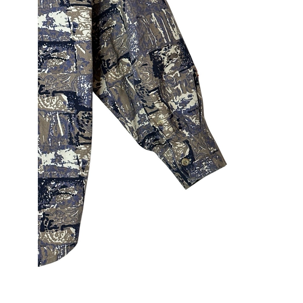 Enro Dress‎ Shirt Mens Large 100% Cotton Lo G Sleeve Pocket Career Rare Print - Picture 7 of 7
